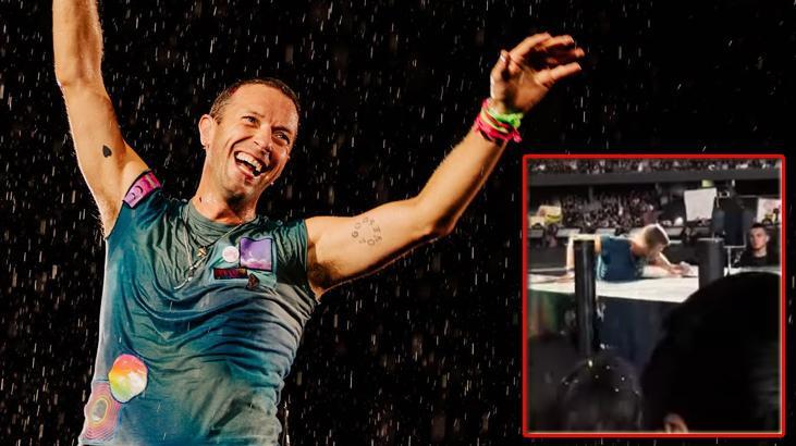 Konserde talihsiz olay! Coldplay solisti Chris Martin, sahnedeki boşluğa düştü – Magazin Haberleri