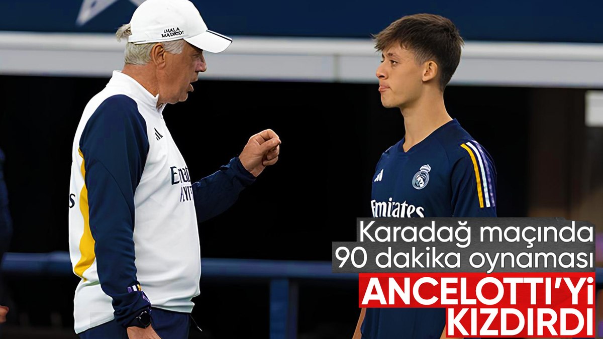 Ancelotti, Arda Güler’in 90 dakika oynamasına sinirlendi