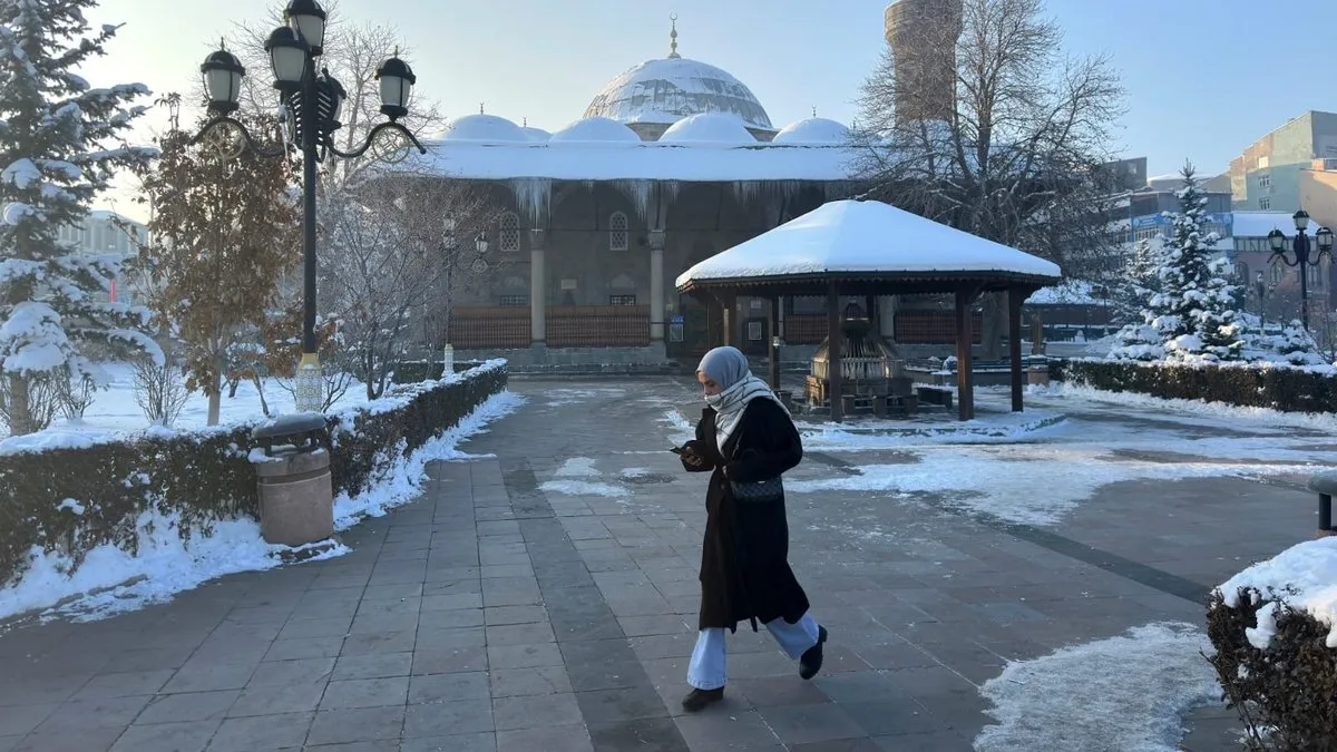 Erzurum’da dondurucu soğuklar hayatı zorlaştırıyor