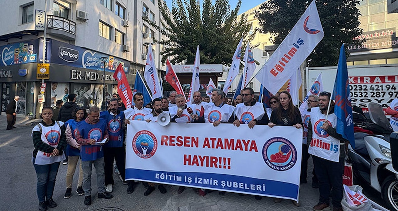 İzmir’de öğretmenlerden MEB’in resen atamalara protesto