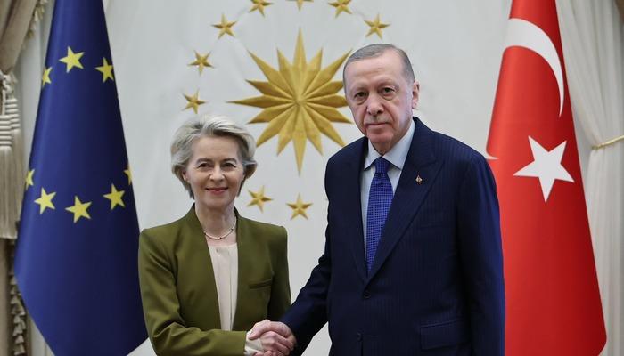 Cumhurbaşkanı Erdoğan, AB Komisyonu Başkanı von der Leyen ile görüştü