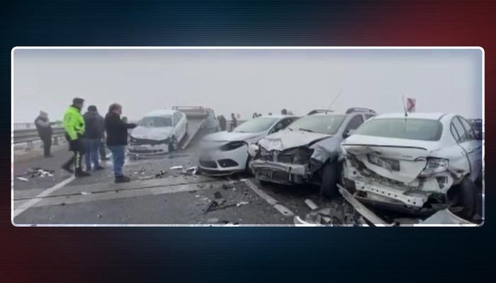 Diyarbakır’da zincirleme kaza! 13 araç birbirine girdi: Yaralılar var