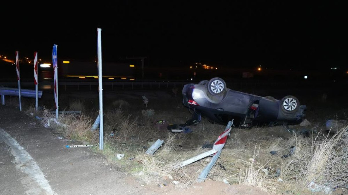 Kırıkkale’de takla atan otomobilin sürücüsü kayıplara karıştı