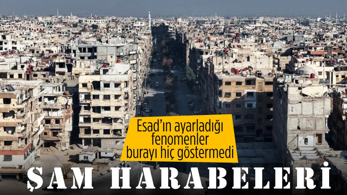 Harabeye dönen Şam’ın kırsal mahalleleri görüntülendi