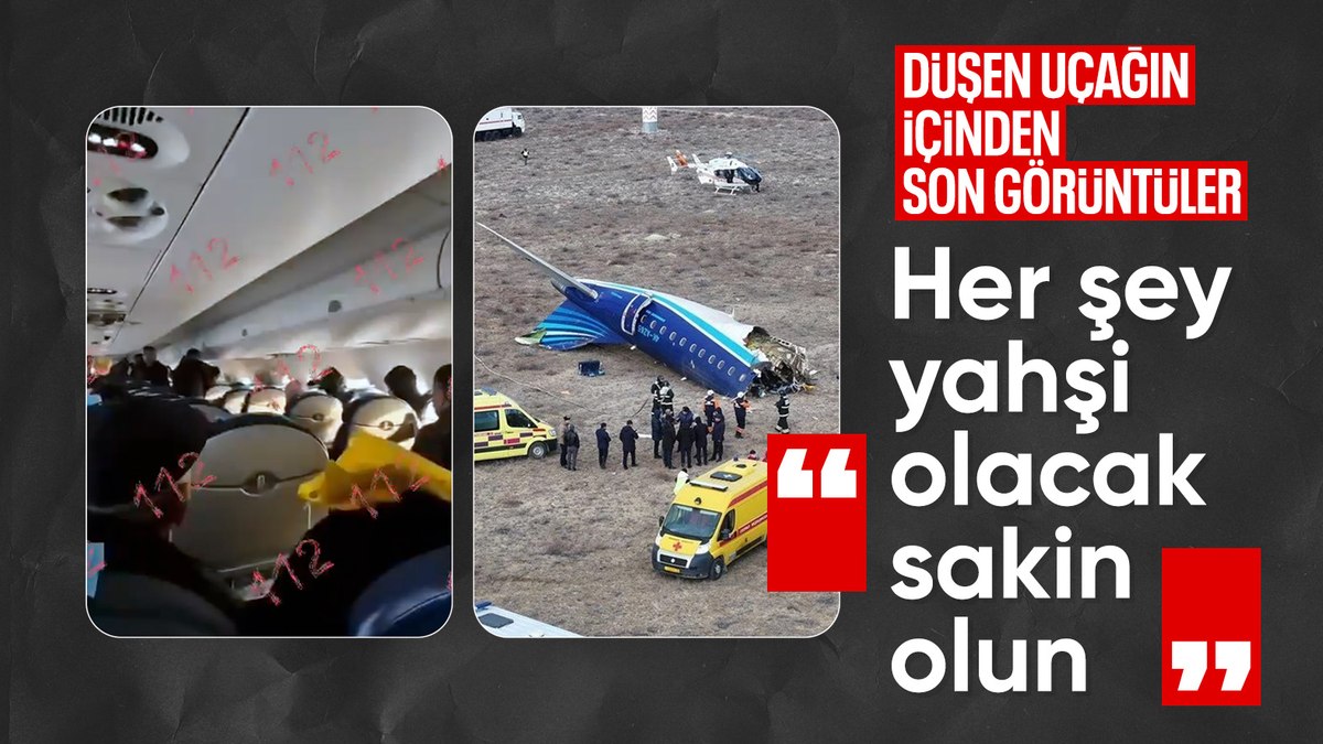 Kazakistan’da düşen uçaktaki yolcunun kamerasından kaza öncesi son anlar