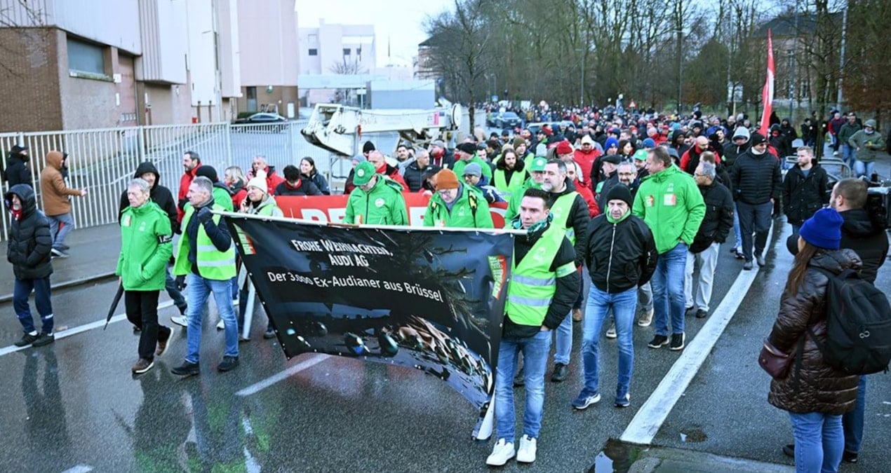 Audi çalışanlarından protesto