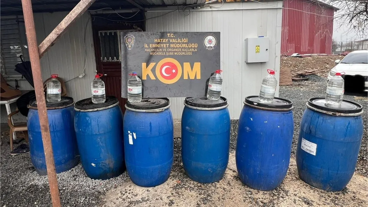 Hatay’da bin 284 litre kaçak içki ele geçirildi