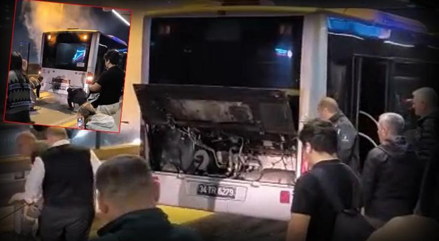 Kağıthane’de korku dolu anlar! Metrobüste yangın çıktı