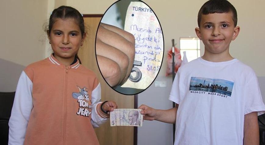 İlkokul öğrencisi kantinden aldığı 5 liranın üstündeki notu gördü! Herkes seferber oldu