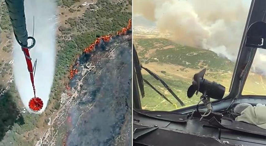 İzmir Foça’da makilik alanda yangını