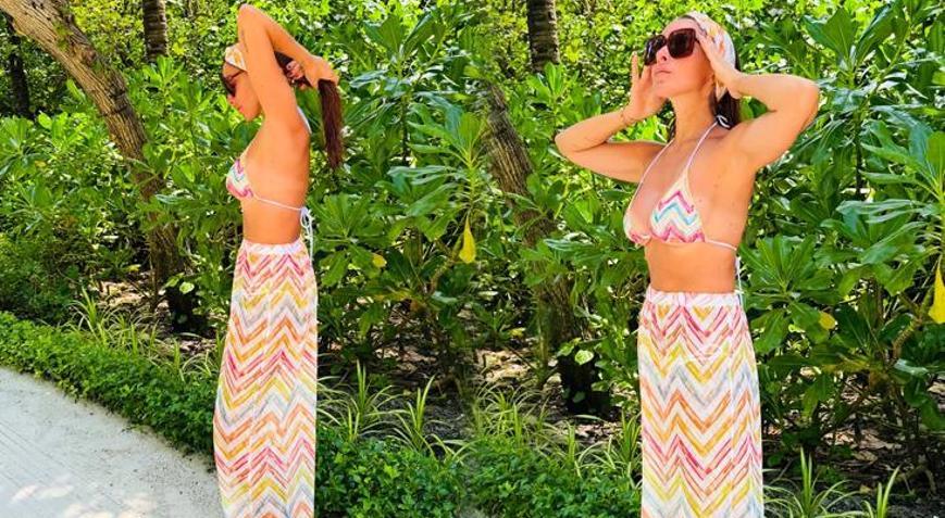 Hadise soluğu Maldivler’de aldı! Bikinili pozlarını Instagram’dan peş peşe paylaştı