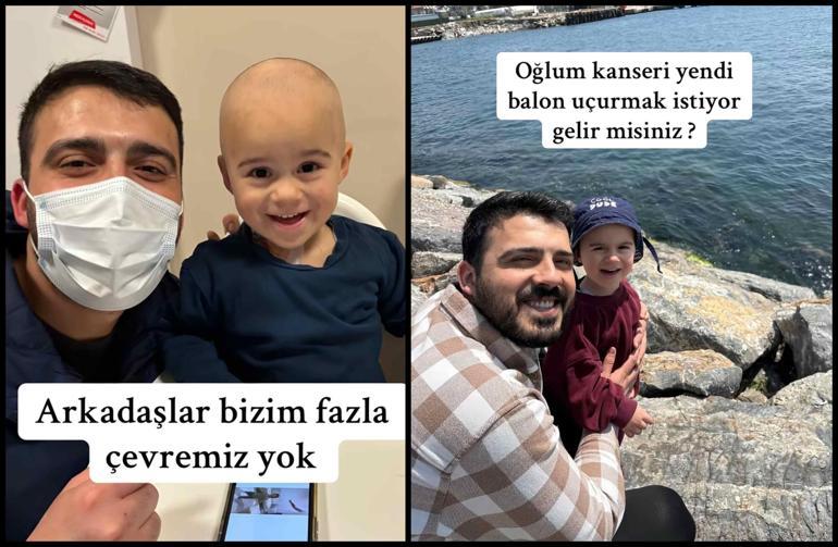 Kanseri yenen küçük Asaf’ın balonları gökyüzünde Bizim fazla çevremiz yok diye seslenen babanın çağrısını duyan yüzlerce vatandaş akın etti…