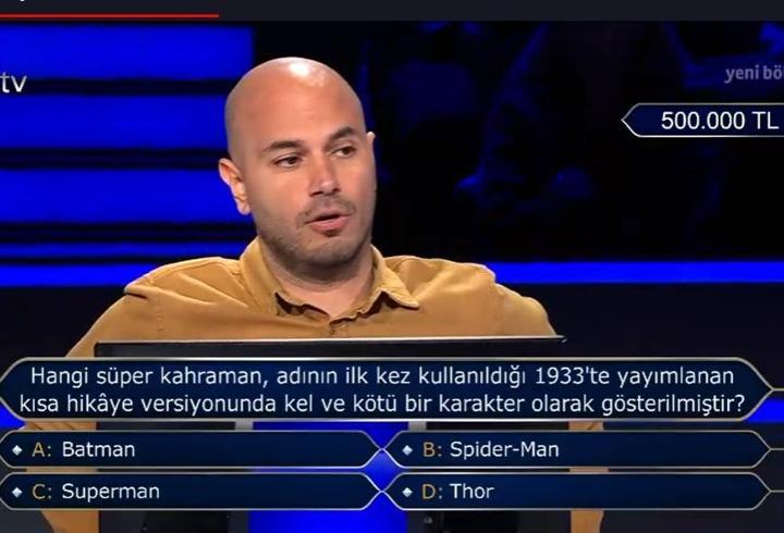 İLK SUPERMAN KELMİŞ! Kel ve kötü bir karakter: Spider Man, Thor, Batman, Superman kel mi? Kim Milyoner sorusu : 500 BİN TL’lik!