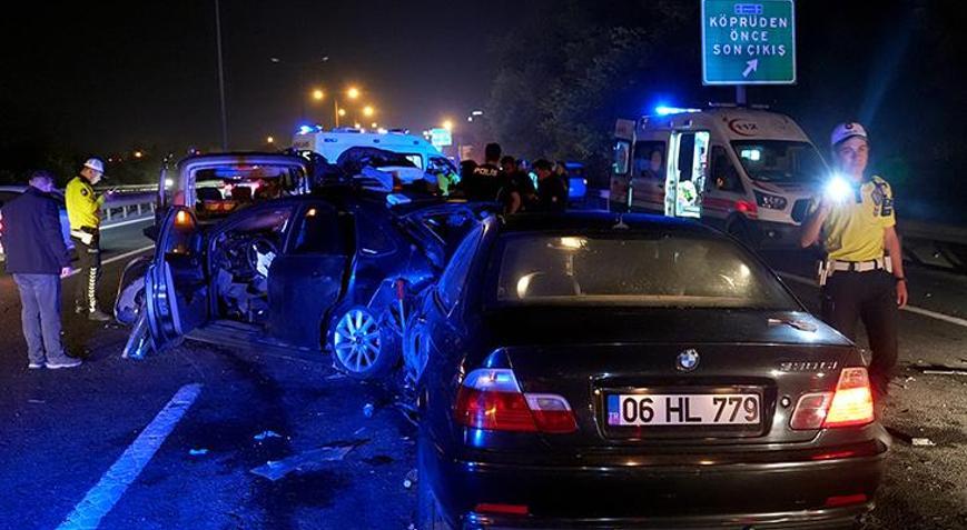 Beykoz’da 5 araç birbirine girdi! Kazada 7 kişi yaralandı