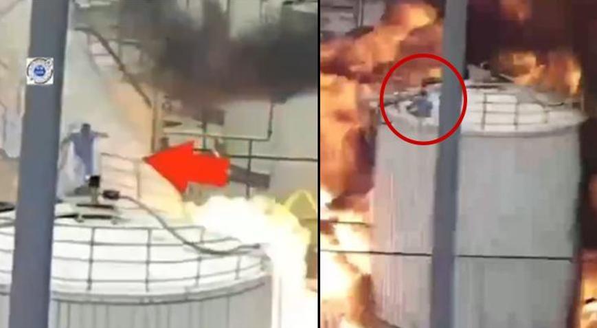 Alev topundan kaçış anları şoke etti! Çin’de kimya fabrikasında patlama