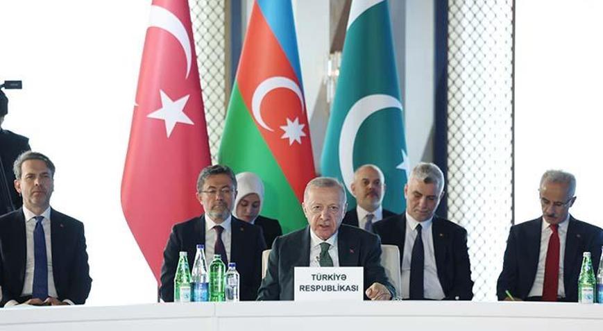 Azerbaycan’da üçlü zirve! Erdoğan: Ortak hareket kabiliyetimizin geliştirilmesi seçim değil, zaruret