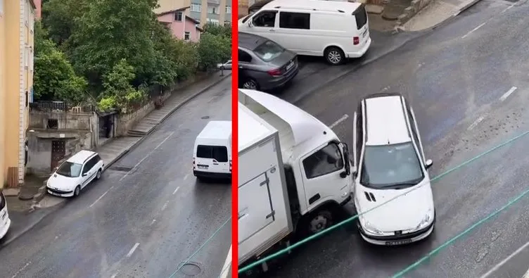 Üsküdar’da İETT otobüsünden dökülen akaryakıt trafiği kaosa soktu! Kaza anları kamerada