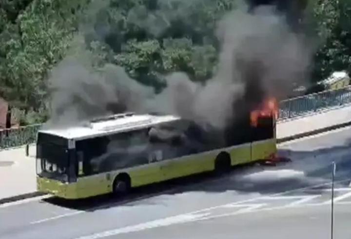 Sarıyer’de korku dolu anlar! İETT otobüsü küle döndü