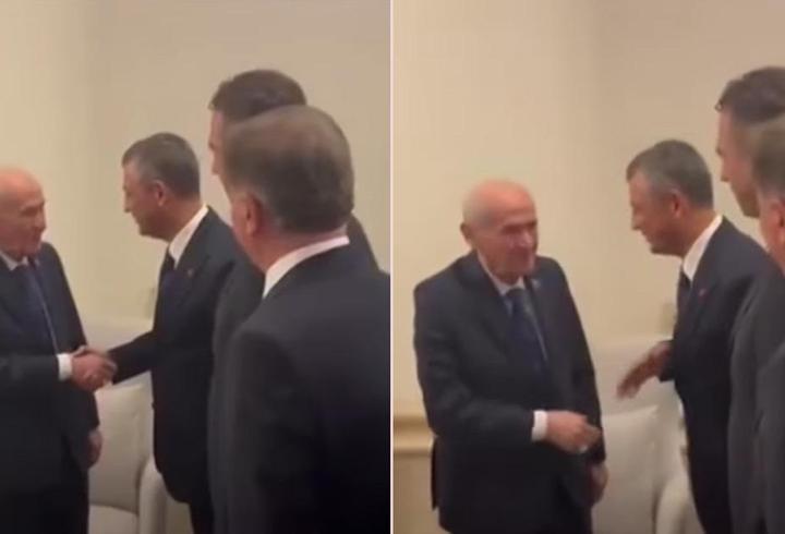 TBMM’de başkanlık seçimi… Özgür Özel ve Devlet Bahçeli kuliste selamlaştı