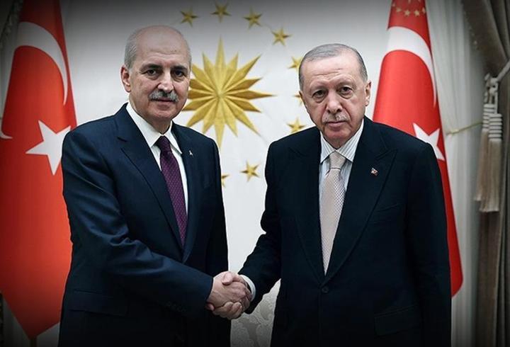 Cumhurbaşkanı Erdoğan, yeniden TBMM Başkanı seçilen Kurtulmuş’u kabul etti