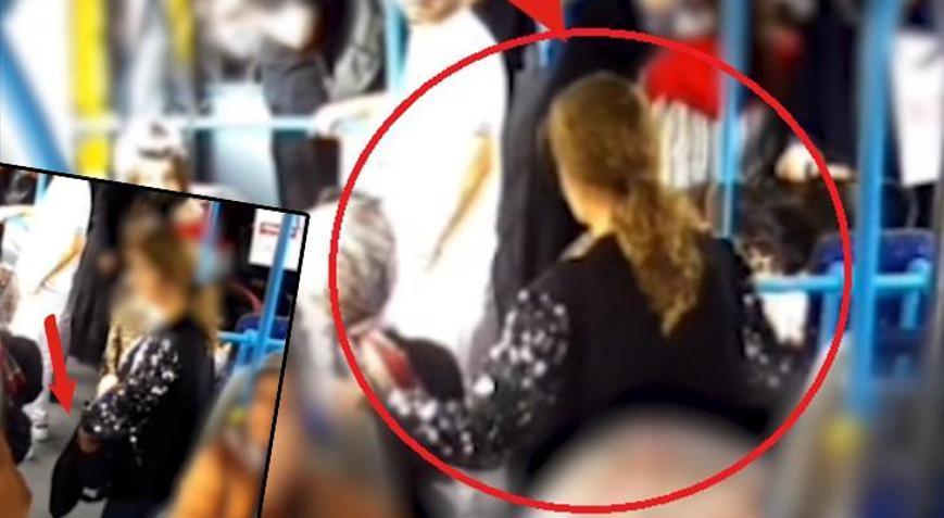 Otobüste düşürülen 50 bin TL değerindeki altın kolyeyi aldı! O anlar anbean kaydedildi