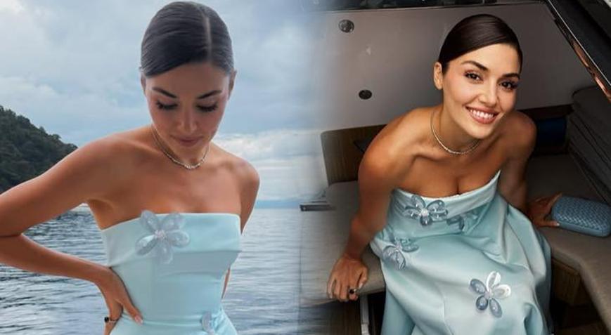 Hande Erçel’den tekne pozu! Elbisesinin fiyatı ortaya çıktı