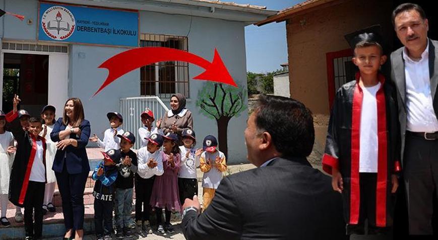 Okulun tek mezunu Bulut oldu! Kep atma töreninde sürpriz isim