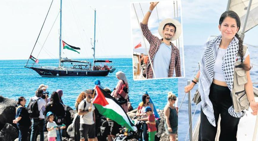 Dünyanın gözü bu gemide! Gazze’ye yardım götüren gemideki iki Türk Milliyet’e konuştu