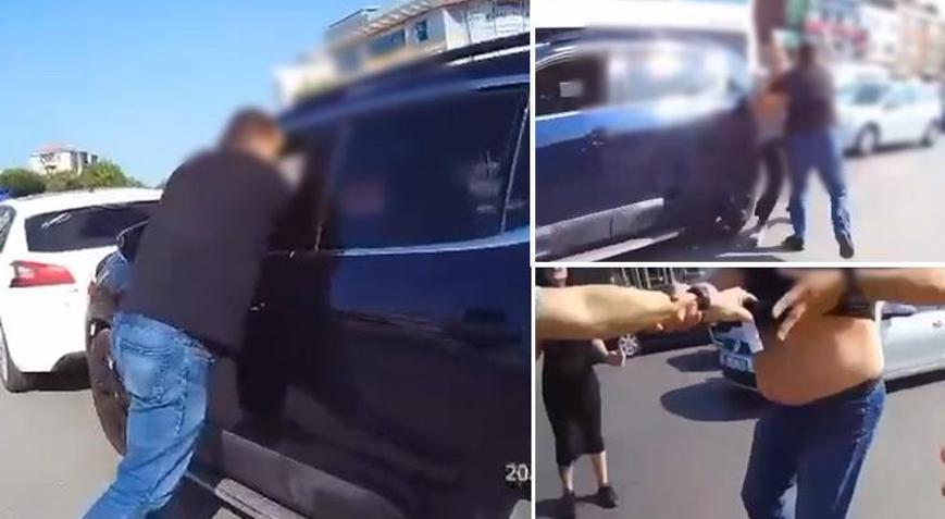 İstanbul’da akılalmaz trafik kavgası: Hamile eşinin yanında araçtan indirip darp etti