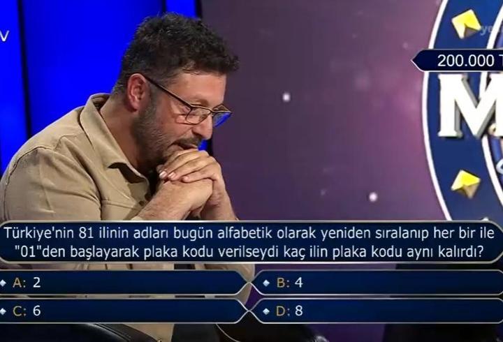 Kaç ilin plaka kodu aynı kalırdı? Kim Milyoner Olmak İster’de plaka sorusu!