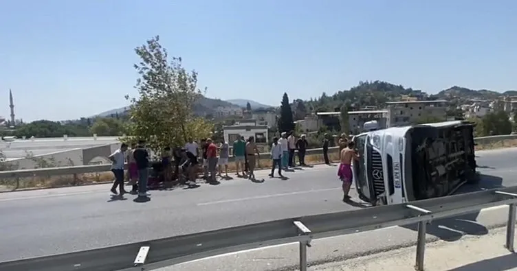 Aydın’da turistleri taşıyan midibüs devrildi: 7 yaralı! Soruşturma başlatıldı