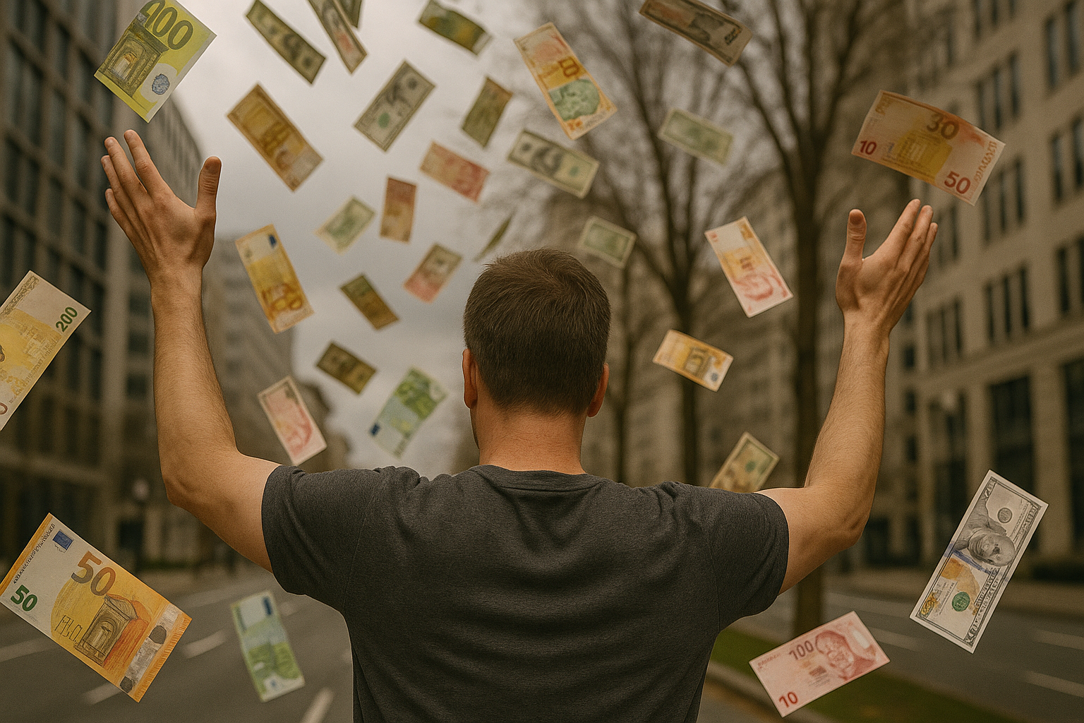 Binlerce lira parayı bir anda havaya saçtı