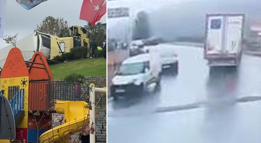Sarıyer’de çocuk parkında faciadan dönüldü