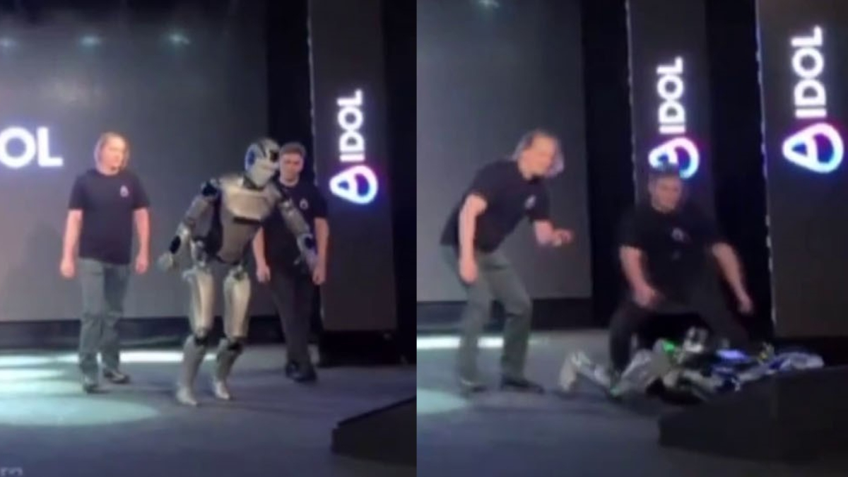 Rusya’da robot tanıtımı sırasında ilginç anlar yaşandı