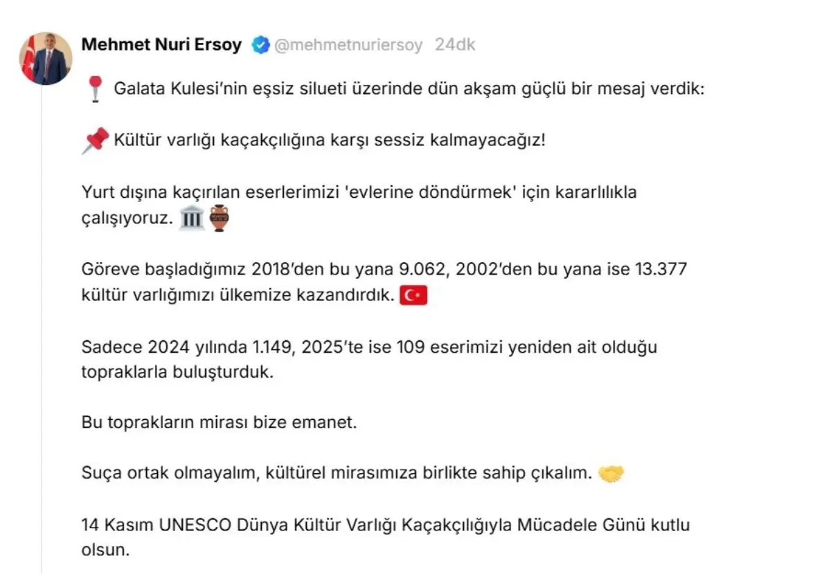 Galata Kulesi’nde Kültür Varlığı Kaçakçılığına Dikkat Çekildi