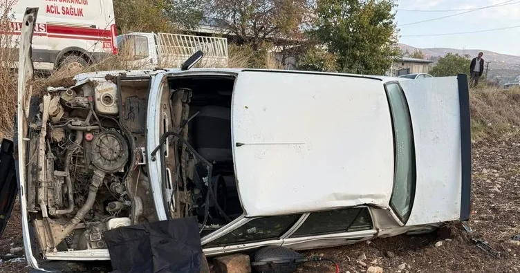 Kahramanmaraş’ta devrilen otomobil sürücüsü hayatını kaybetti