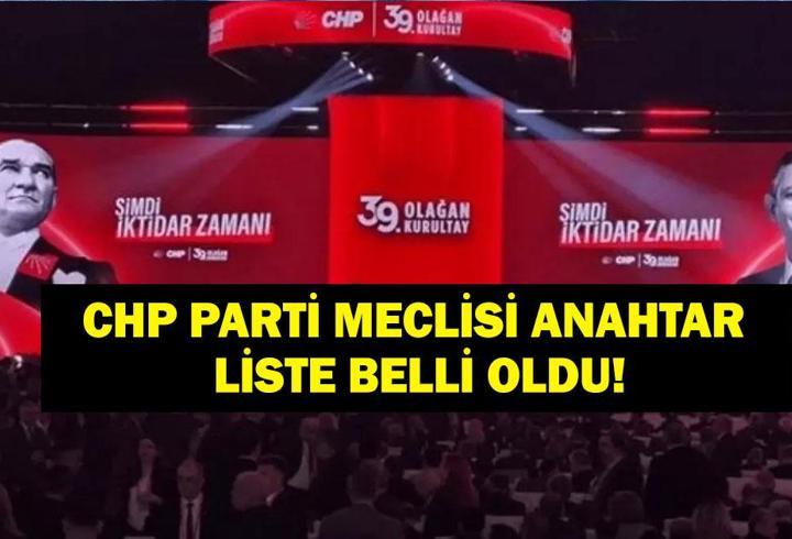 2025 CHP PM ANAHTAR LİSTE: 39. Olağan Kongrede CHP Parti Meclisi Listesi Belli Oldu Mu? CHP Parti Meclisi Anahtar Listede Kimler Var?