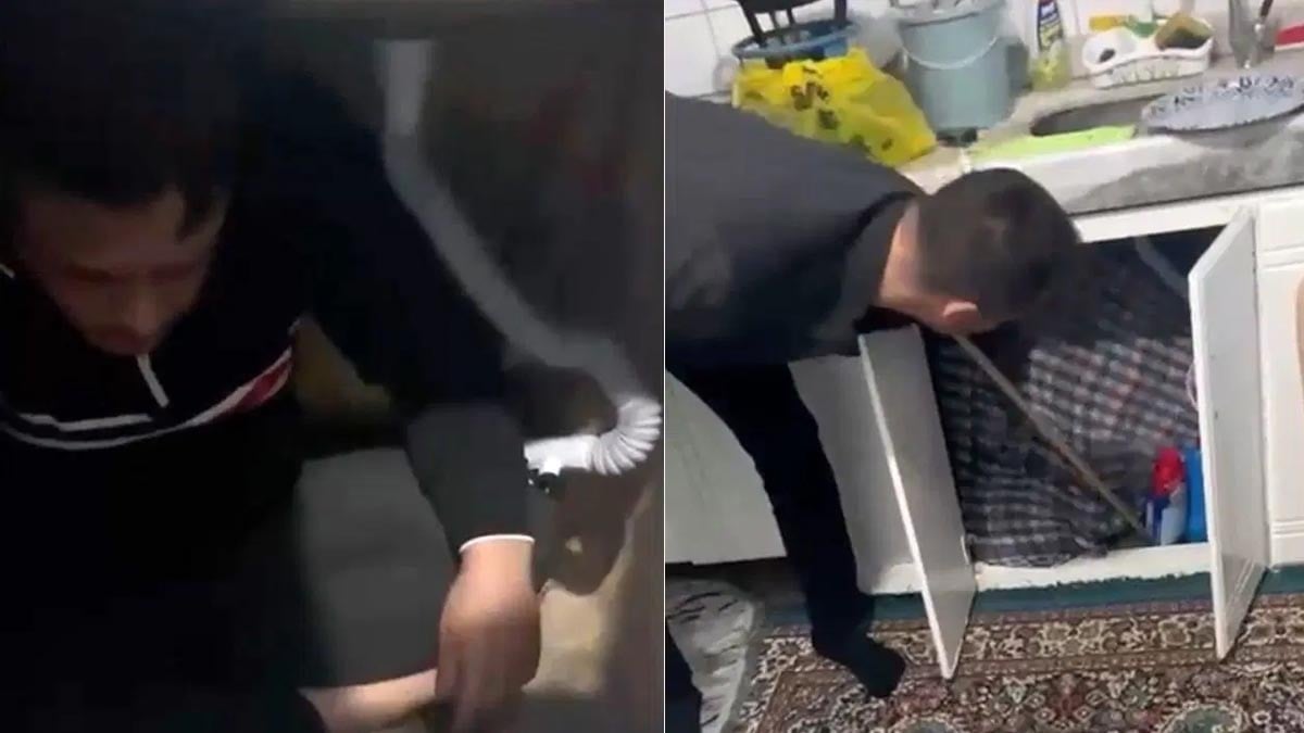 6 yıl hapis cezası olan firari mutfak dolabından çıktı