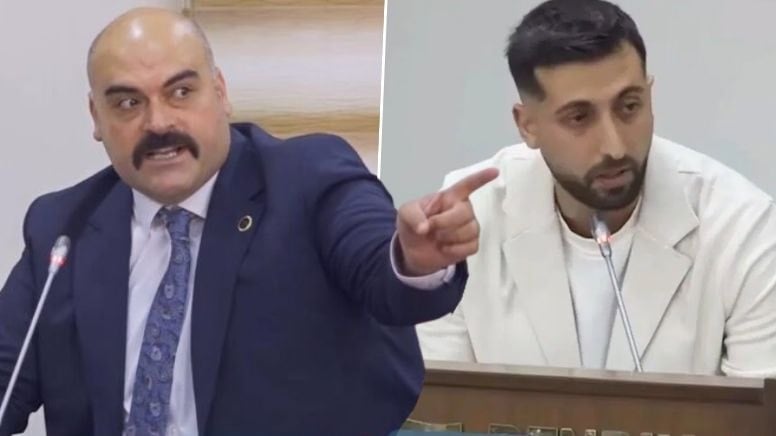 Belediye meclisinde gergin anlar! MHP’li Grup Başkanvekili, CHP’li üyenin üzerine yürüdü