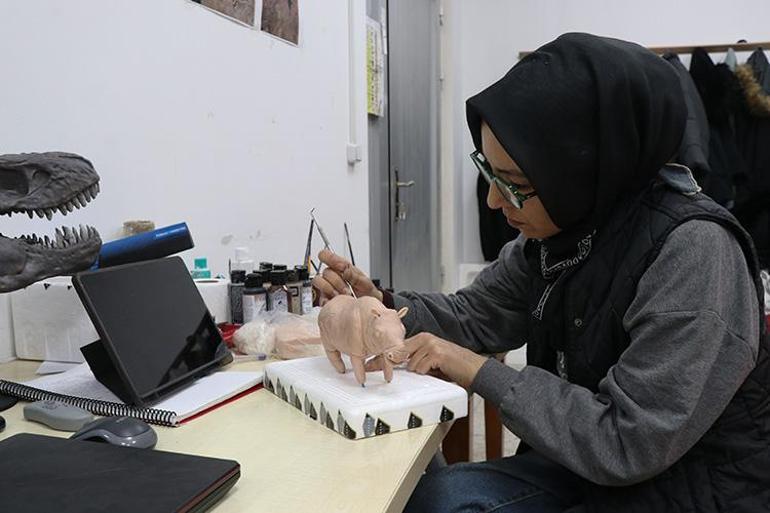 Kayseride bulunan dev hayvan fosillerinin minyatürleri yapılıyor