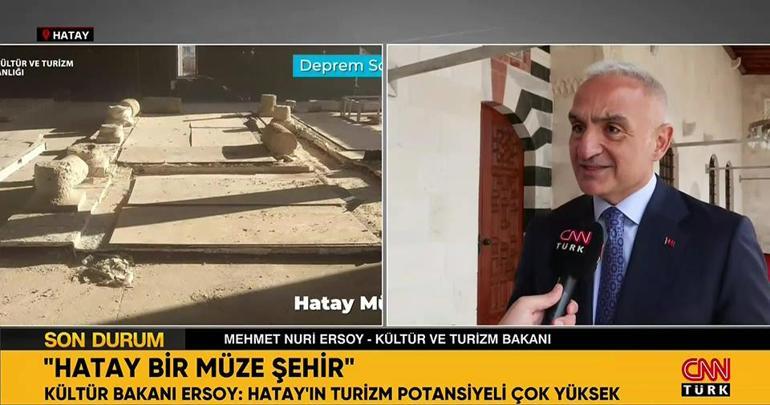 Bakan Ersoy CNN TÜRKe konuştu: Hatayda kültürel çalışmalarda son durum