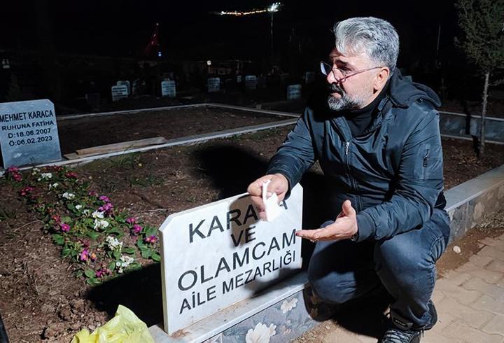 Mezarlıkta gözyaşlarına boğuldu! Enkazdan çıkarılamayan 13 yaşındaki kızını arıyor