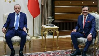 Cumhurbaşkanı Erdoğan TOBB Başkanı Hisarcıklıoğlunu kabul etti
