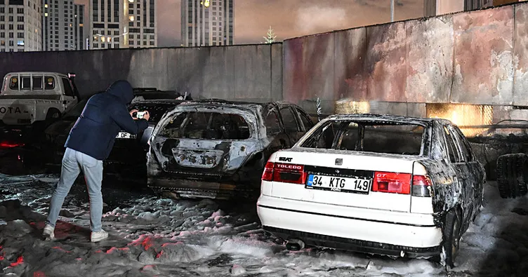 Isınmak için ateş yakarken 5 arabayı küle çevirmişti! Şüpheli tutuklandı