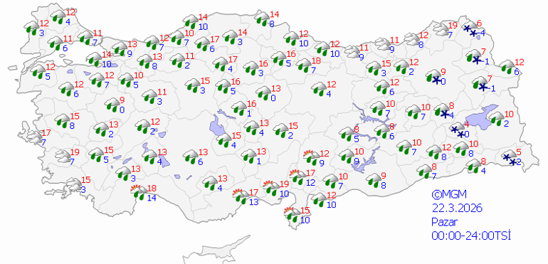 BAYRAMDA HAVA NASIL OLACAK Bayramın 1.günü, 2.günü, 3. günü hava durumu (20-21-22 Mart)