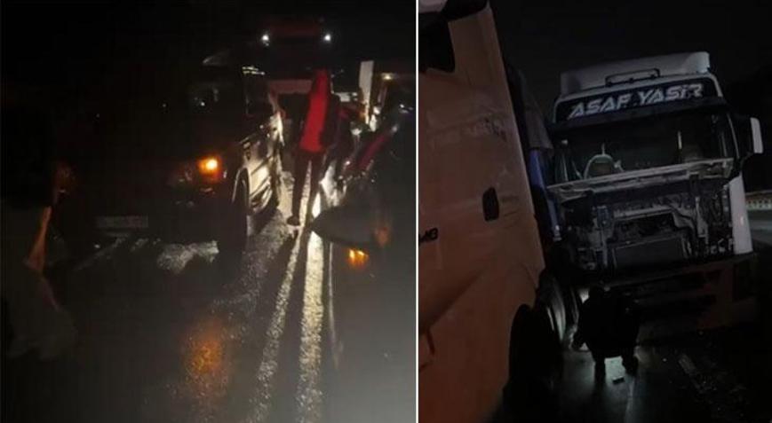 3 TIR birbirine girdi! Kilometrelerce araç kuyruğu oluştu