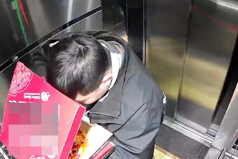 Pizza siparişinde skandal: Asansörde akılalmaz olay