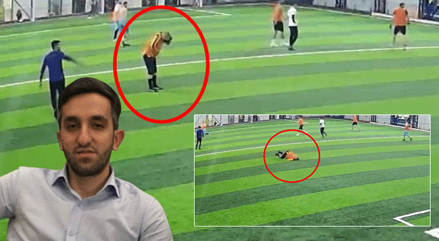 Halı sahada kahreden ölüm! Bir anda duraksadı, başını tuttu, yere yığıldı