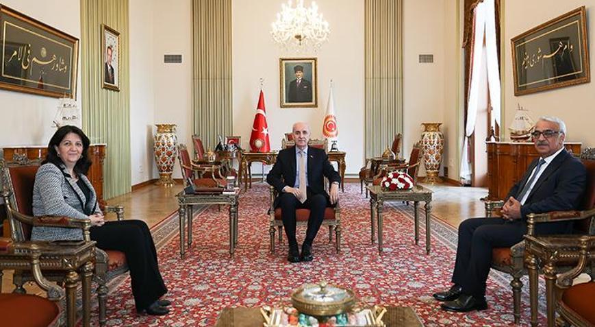 TBMM Başkanı Kurtulmuş, DEM Parti’li Buldan ve Sancar’ı kabul etti