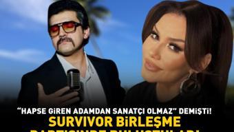 Popstarda Hapse giren adamdan sanatçı olmaz demişti Survivor birleşme partisinde bir araya geldiler Deniz Seki ve Bayhan buluştu